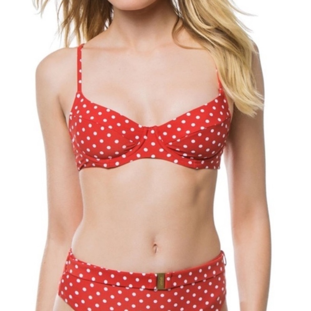 Onia x We wore What Lydia Bikini Top Polka Dot Size XS